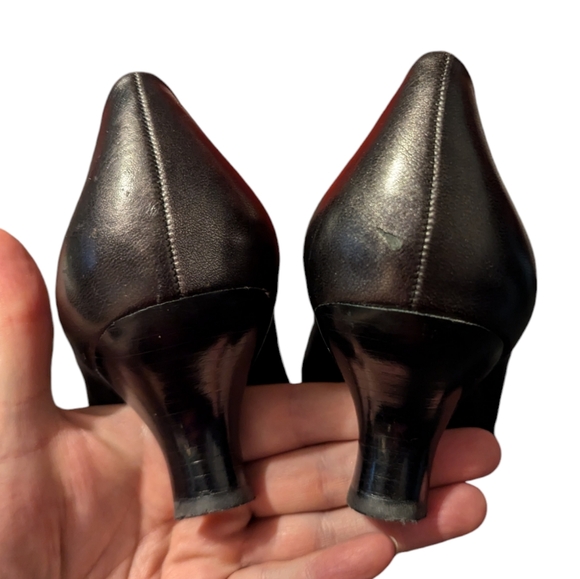 Franco Sarto Black Kitten Heels buttons Size 7 - Picture 3 of 8